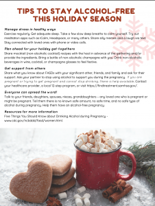 Alcohol-free holiday flyer