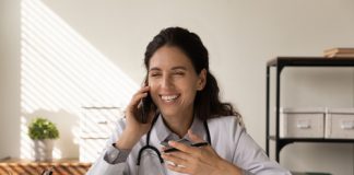Nurse practitioner on the phone with patient