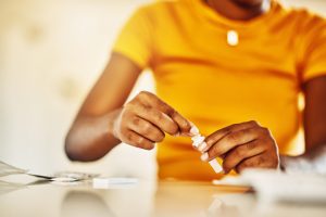 woman with home test kit