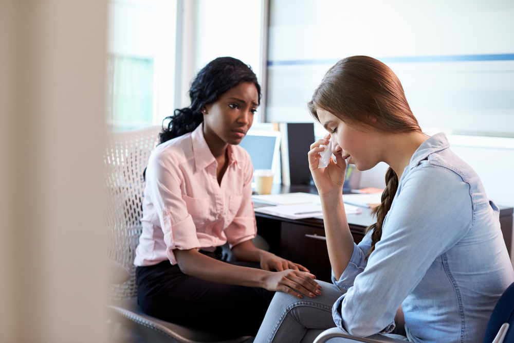 NP screening patient for postpartum depression